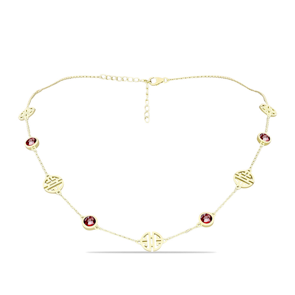 Kullattu hopeaKaulakoru Barton Granaatilla