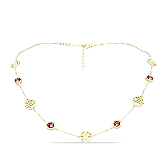 Kullattu hopeaKaulakoru Barton Granaatilla