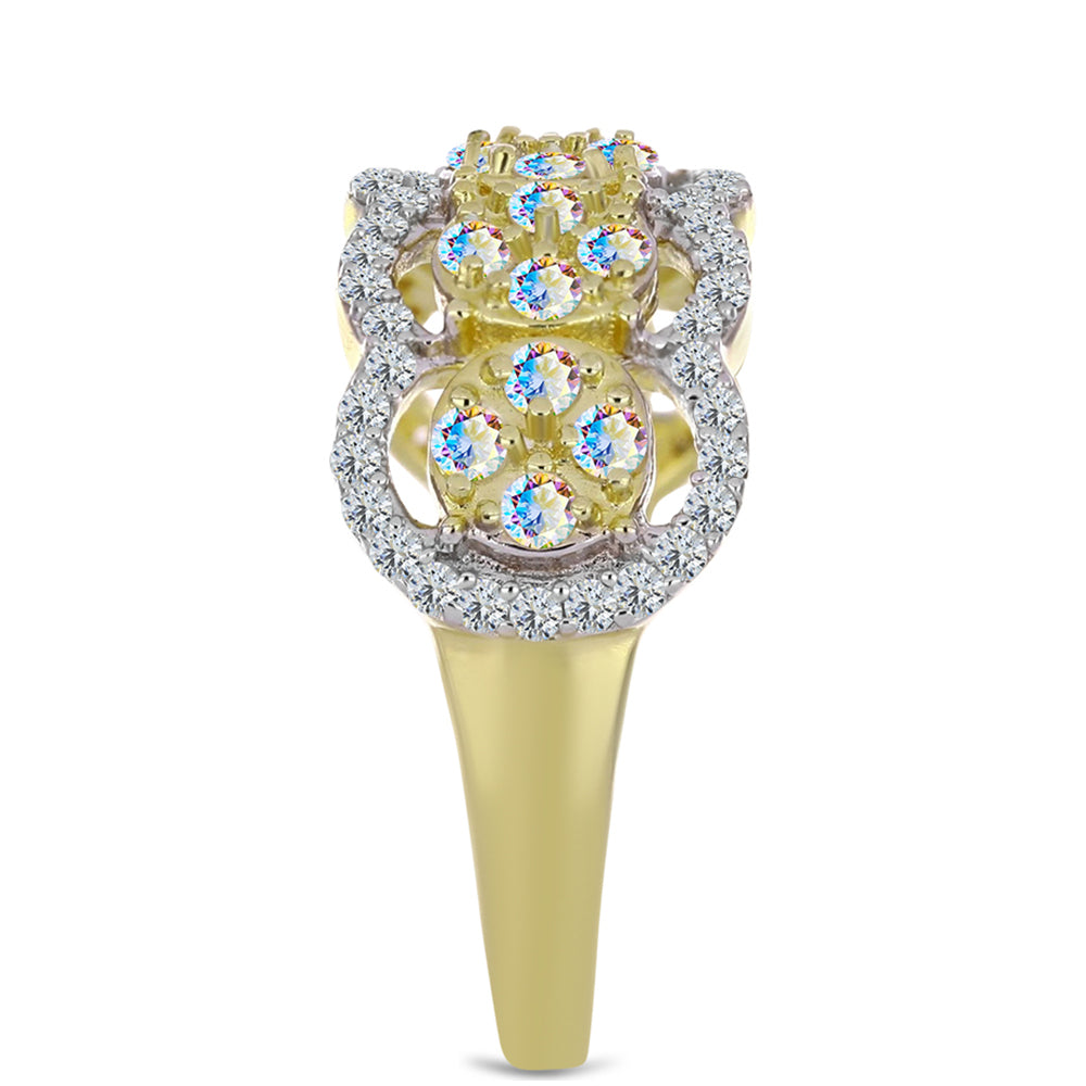 Kullattu hopeaSormus Jäämoissanite ja Valkoisella Topaasilla 4 