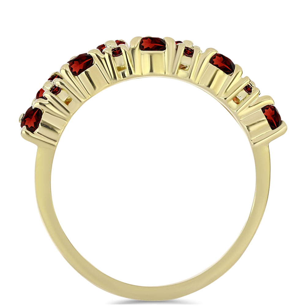 Kullattu hopeaSormus Barton Granaatilla