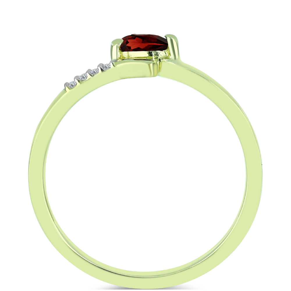 Kullattu hopeaSormus Barton Granaatilla ja Valkoisella Topaasilla 2 