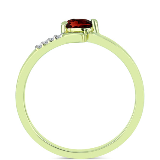 Kullattu hopeaSormus Barton Granaatilla ja Valkoisella Topaasilla