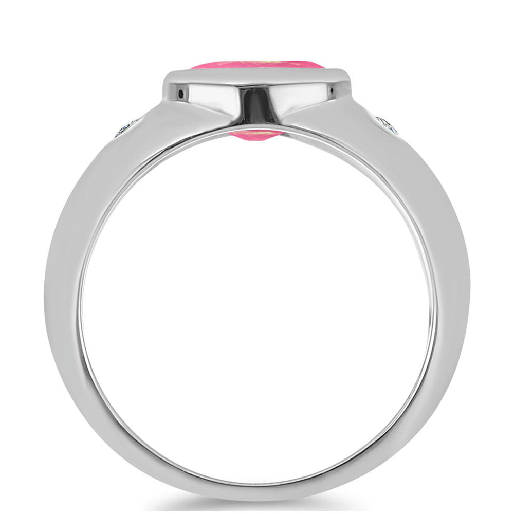 HopeaSormus Lega Dembin Vaaleanpunaisella Opaalilla ja Valkoisella Topaasilla