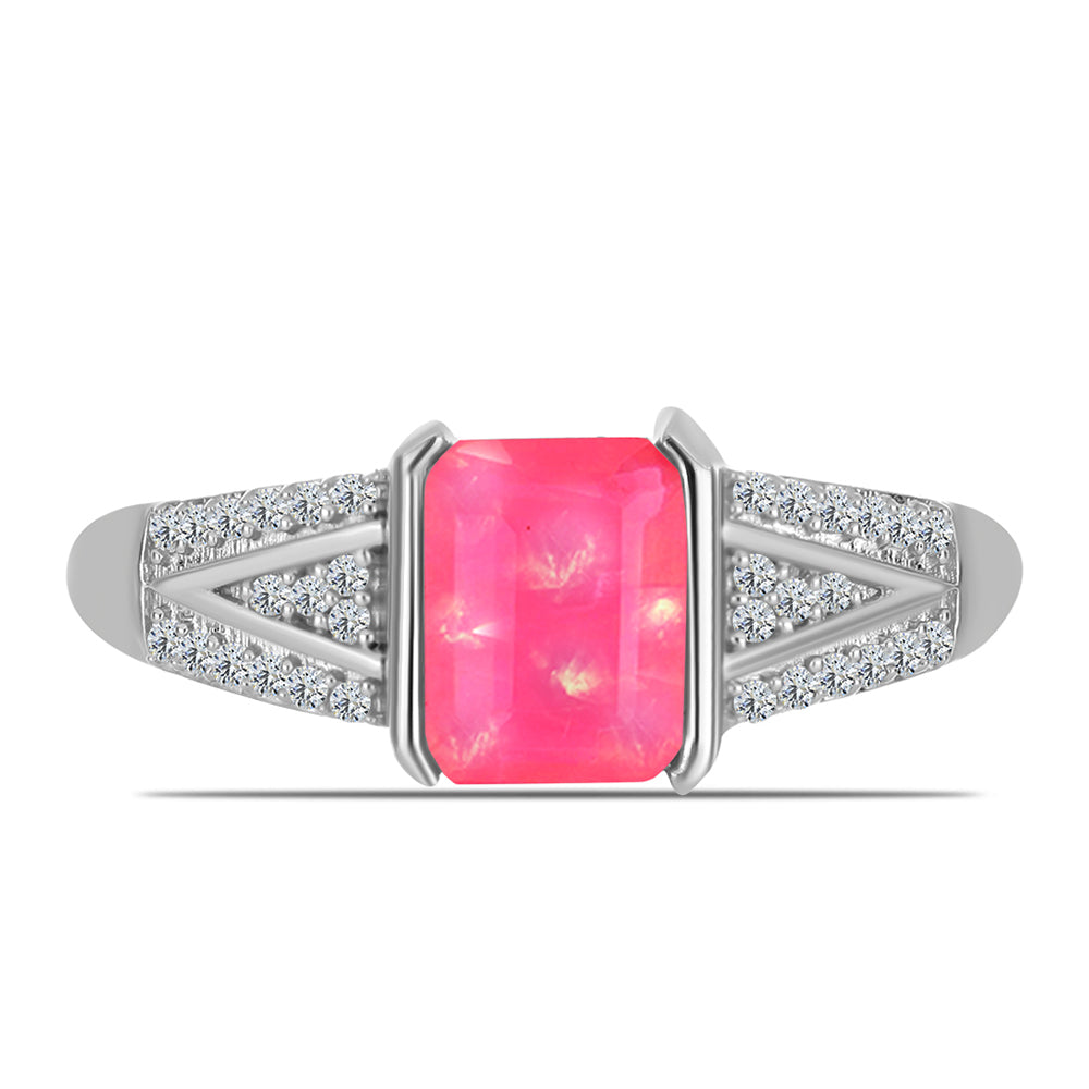 HopeaSormus Lega Dembin Vaaleanpunaisella Opaalilla ja Valkoisella Topaasilla 1 