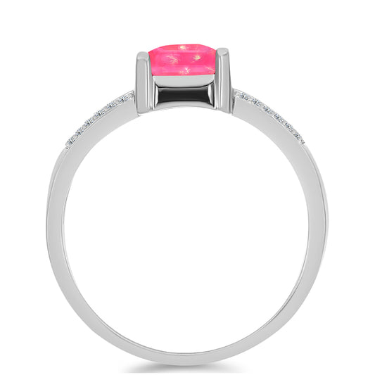 HopeaSormus Lega Dembin Vaaleanpunaisella Opaalilla ja Valkoisella Topaasilla