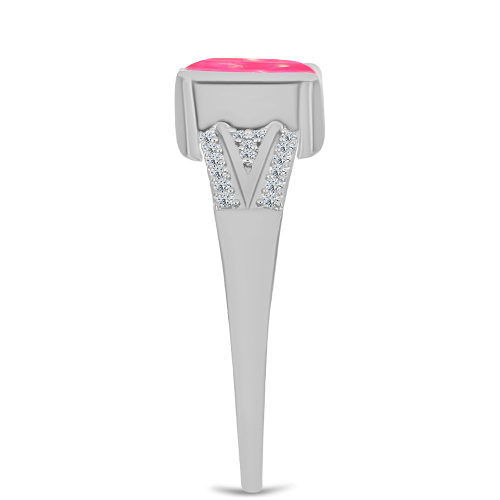 HopeaSormus Lega Dembin Vaaleanpunaisella Opaalilla ja Valkoisella Topaasilla 4 