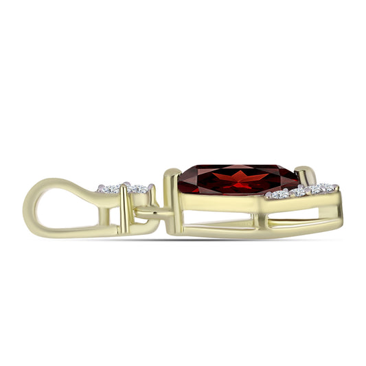 Kullattu hopeaRiipus Barton Granaatilla ja Valkoisella Topaasilla