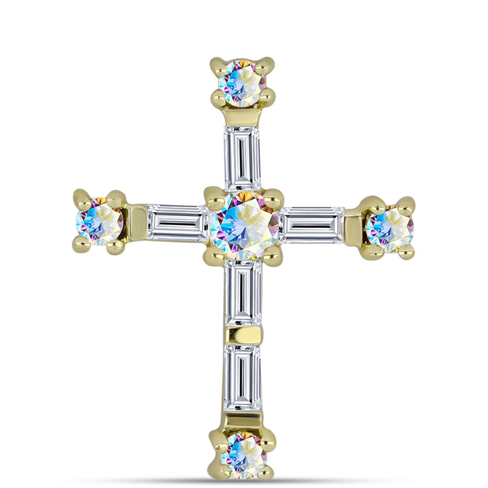 Kullattu hopeaRiipus Jäämoissanite ja Valkoisella Zirkonilla 1 