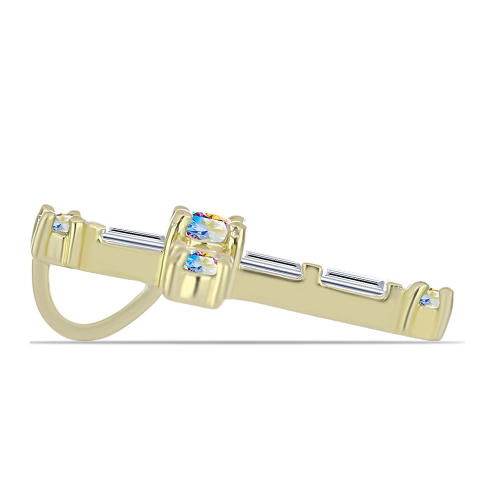 Kullattu hopeaRiipus Jäämoissanite ja Valkoisella Zirkonilla