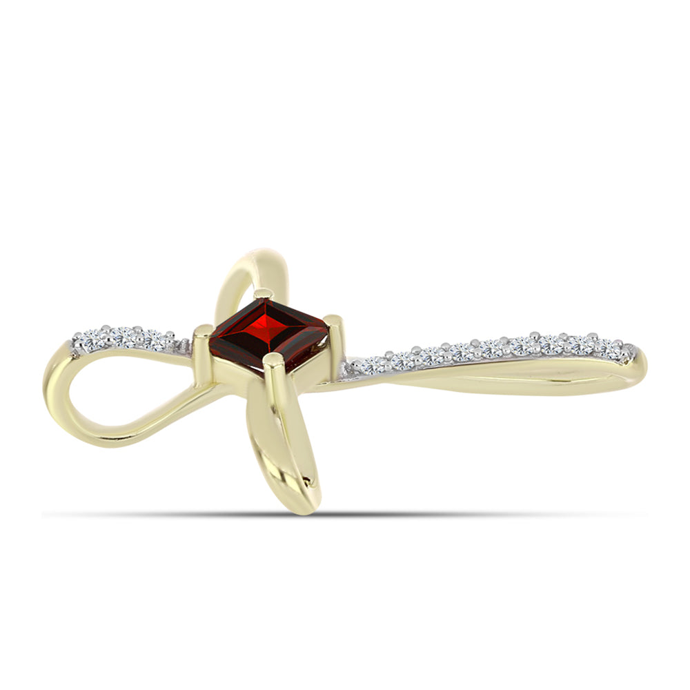 Kullattu hopeaRiipus Barton Granaatilla ja Valkoisella Topaasilla 2 