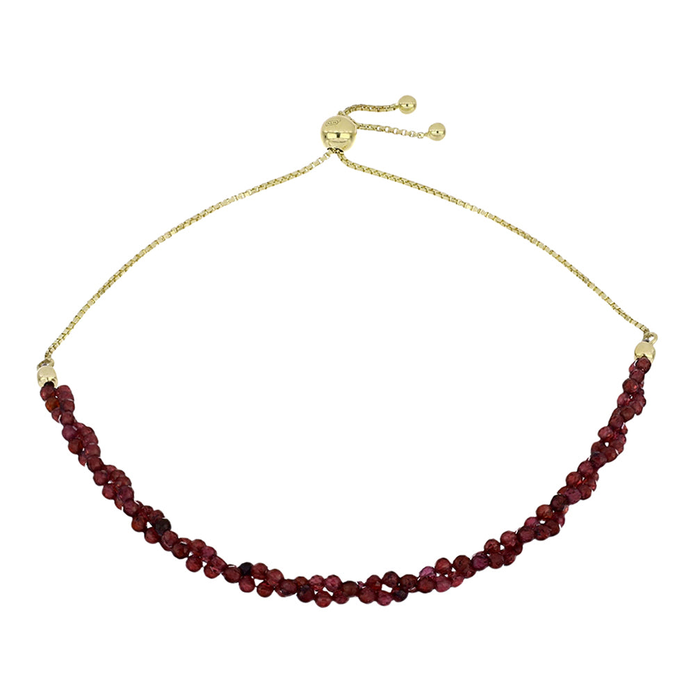 Kullattu hopeaRannekoru Barton Granaatilla 1 