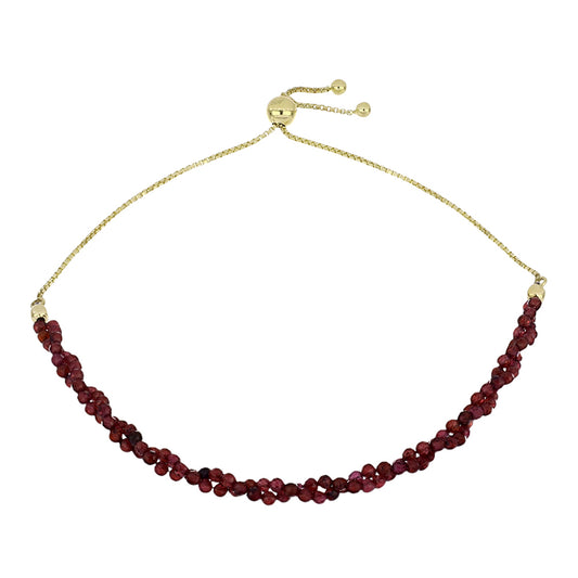 Kullattu hopeaRannekoru Barton Granaatilla