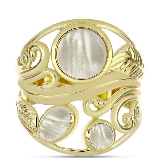 Kullattu hopeaSormus Helmiäisellä