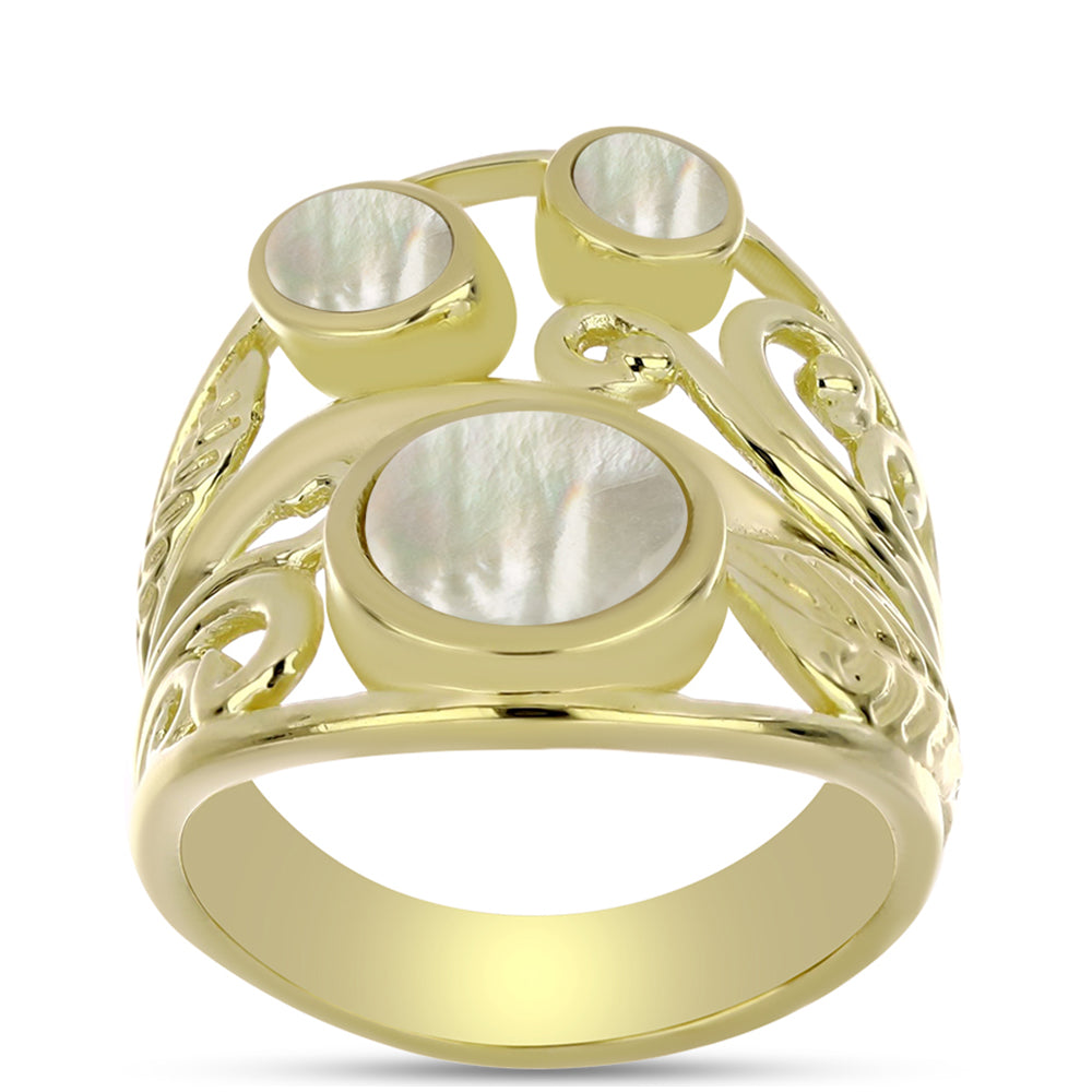 Kullattu hopeaSormus Helmiäisellä