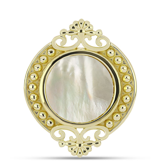 Kullattu hopeaSormus Helmiäisellä