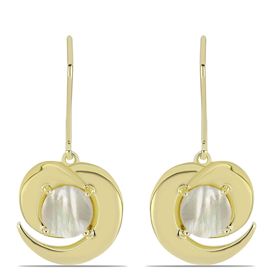 Kullatut hopeat Korvakorut Helmiäisellä