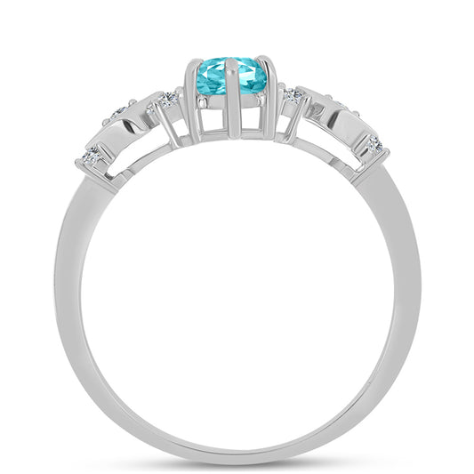 HopeaSormus Paraiban Kvartsilla ja Valkoisella Topaasilla