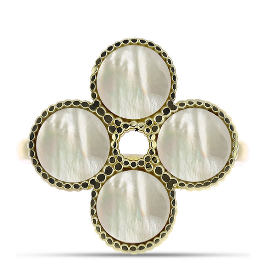 Kullattu hopeaSormus Helmiäisellä