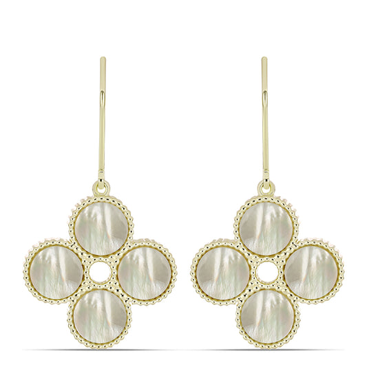 Kullatut hopeat Korvakorut Helmiäisellä