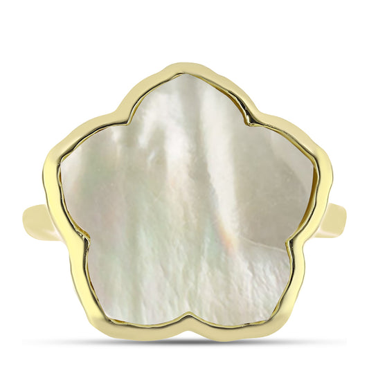 Kullattu hopeaSormus Helmiäisellä