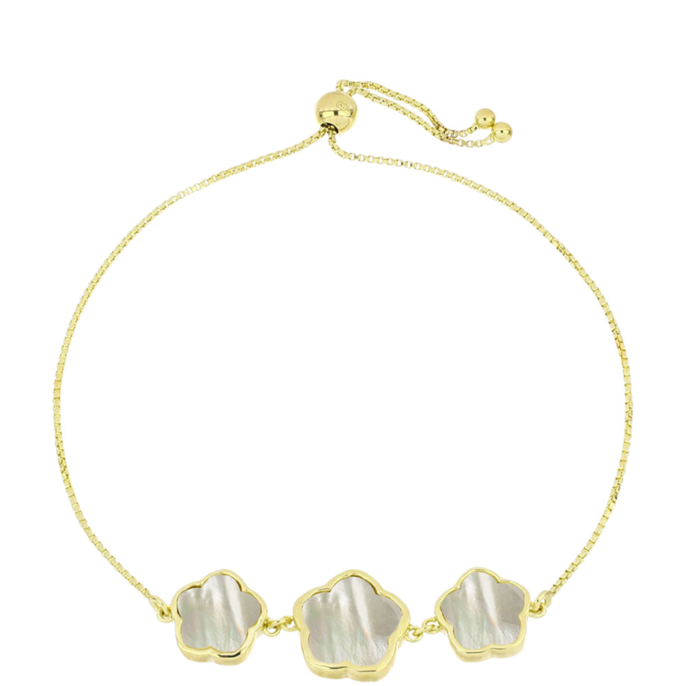 Kullattu hopeaRannekoru Helmiäisellä