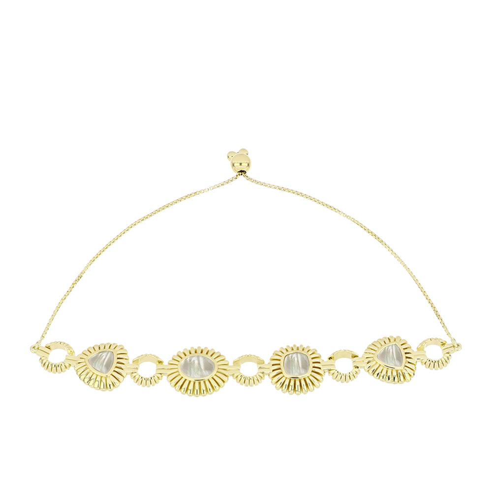 Kullattu hopeaRannekoru Helmiäisellä