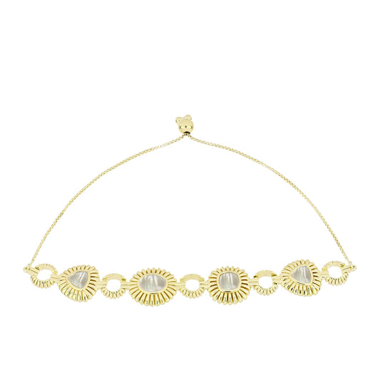 Kullattu hopeaRannekoru Helmiäisellä