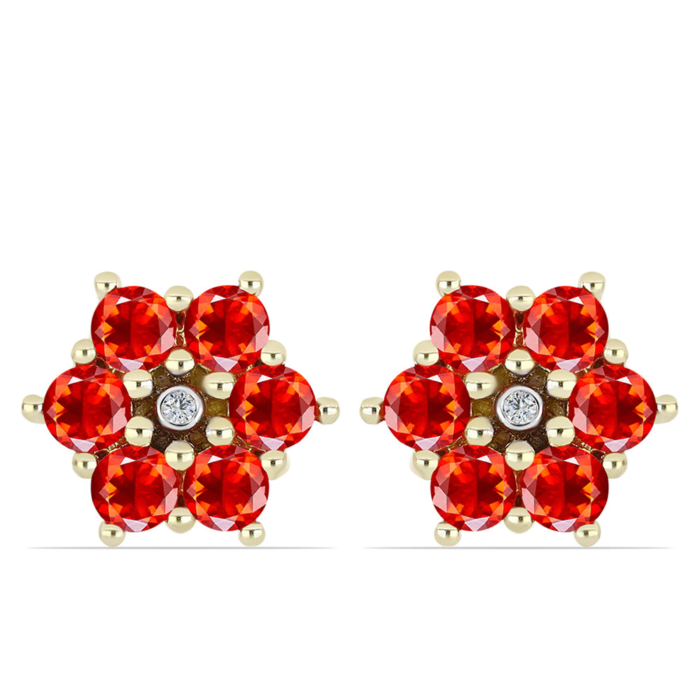 Kullatut hopeat Korvakorut Punaisella Etiopialaisella Lega Dembi Opaalilla ja Valkoisella Topaasilla 1 