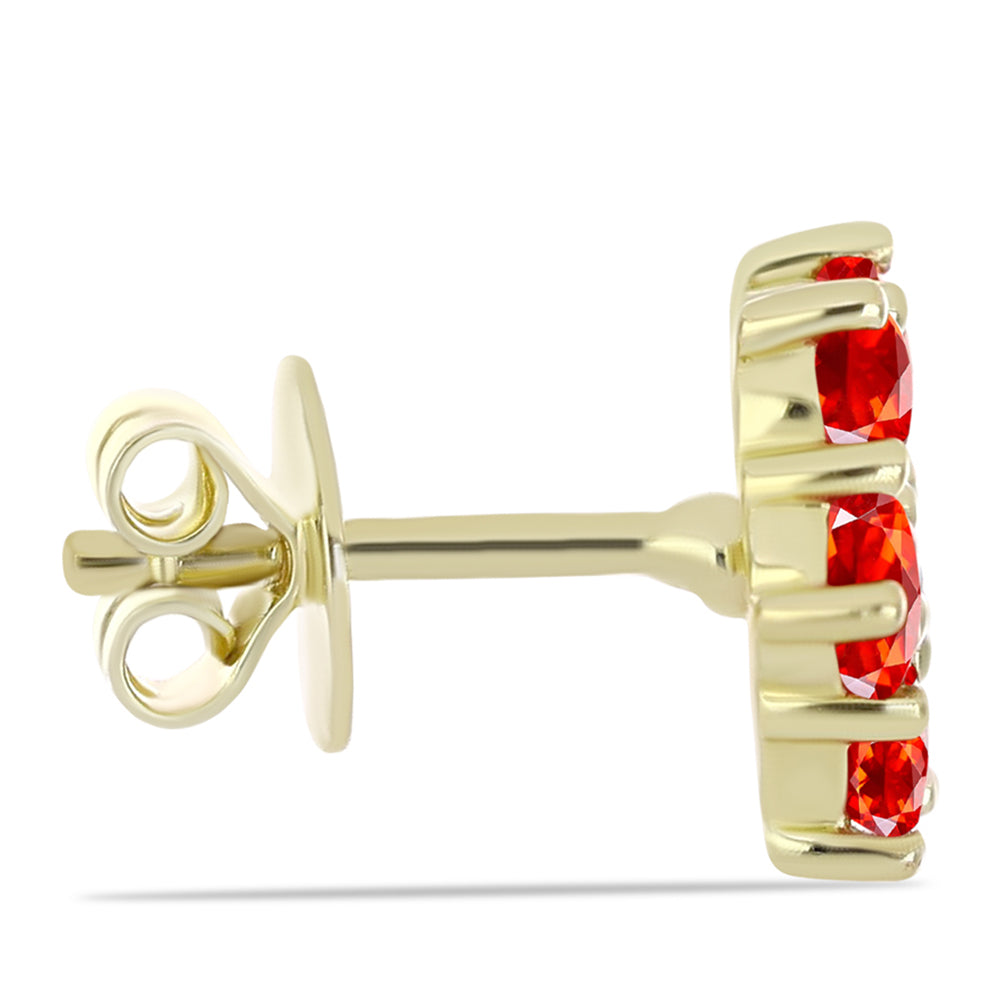 Kullatut hopeat Korvakorut Punaisella Etiopialaisella Lega Dembi Opaalilla ja Valkoisella Topaasilla 2 