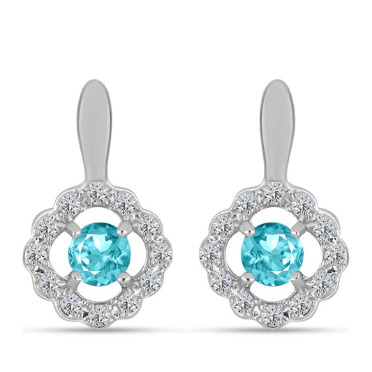 HopeaKorvakorut Paraiban Kvartsilla ja Valkoisella Topaasilla