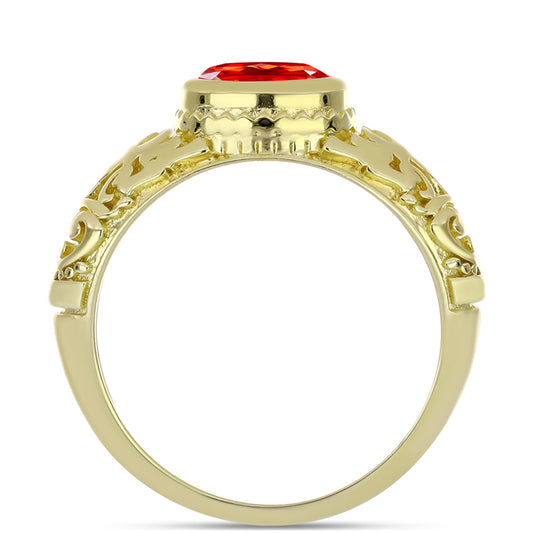 Kullattu hopeaSormus Punaisella Etiopialaisella Lega Dembi Opaalilla