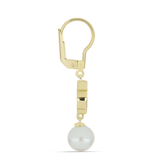 Kullatut hopeat Korvakorut Helmiäisellä ja Makeanveden Valkoisella Helmellä