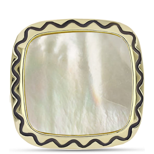 Kullattu hopeaSormus Helmiäisellä