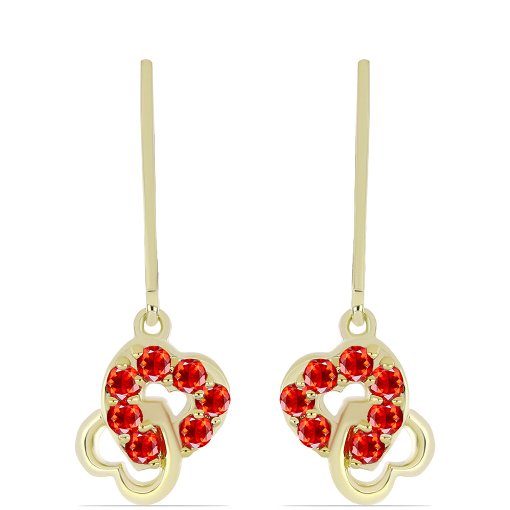 Kullatut hopeat Korvakorut Punaisella Etiopialaisella Lega Dembi Opaalilla 1 