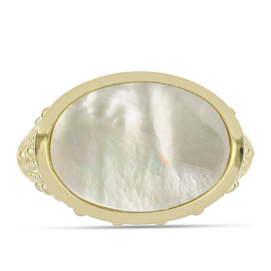 Kullattu hopeaSormus Helmiäisellä