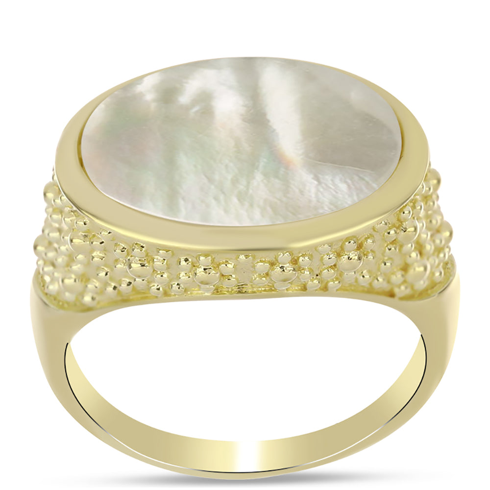 Kullattu hopeaSormus Helmiäisellä