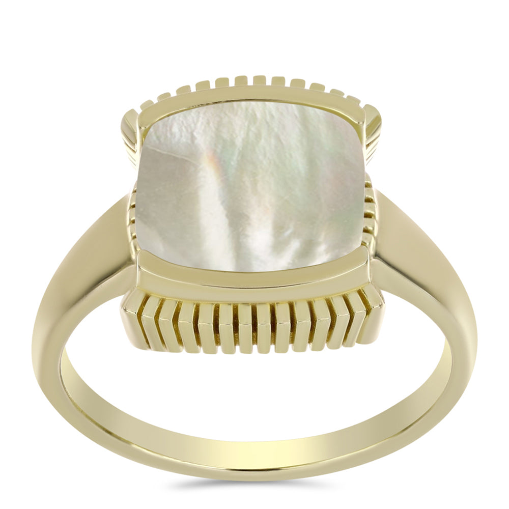 Kullattu hopeaSormus Helmiäisellä