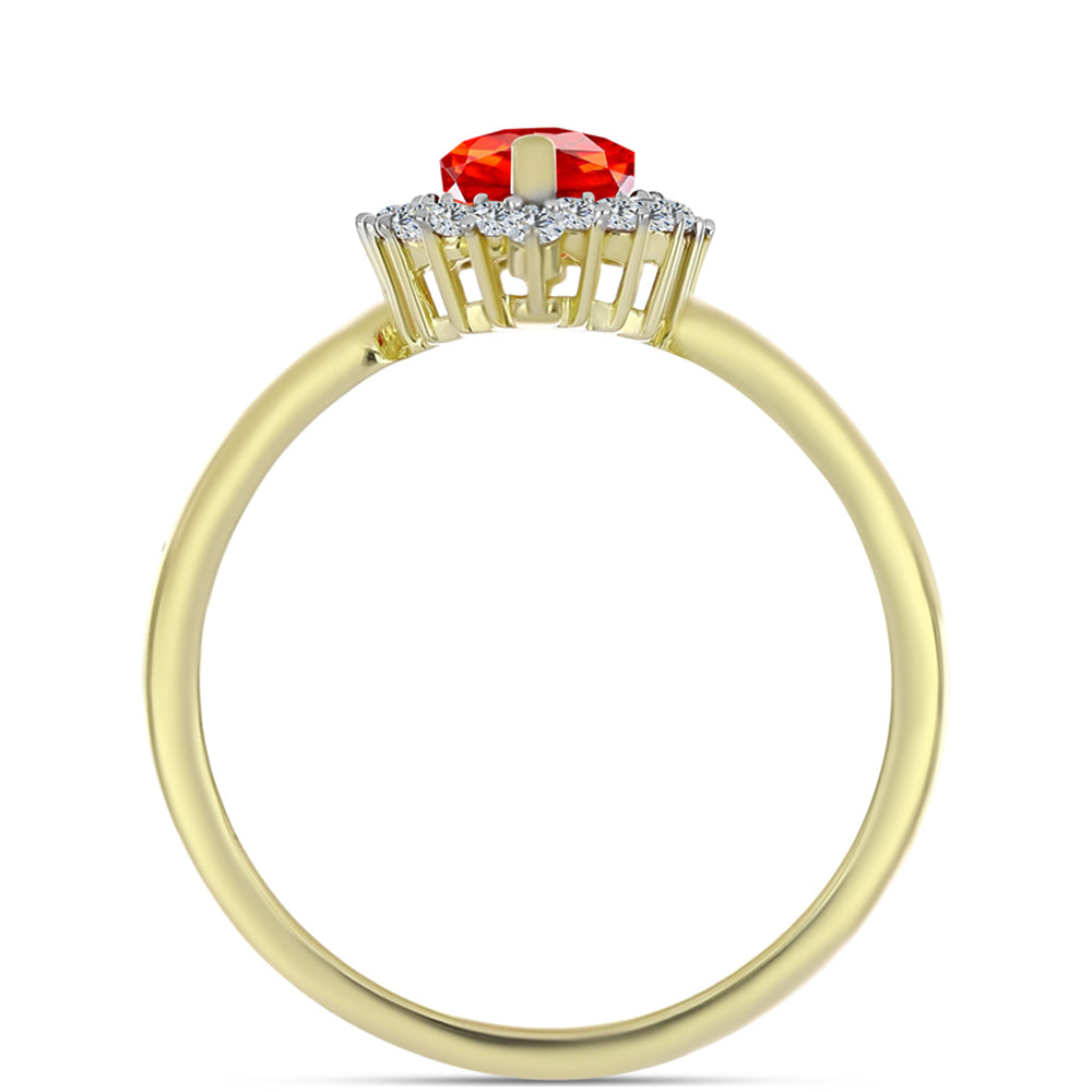 Kullattu hopeaSormus Punaisella Etiopialaisella Lega Dembi Opaalilla ja Valkoisella Topaasilla 2 