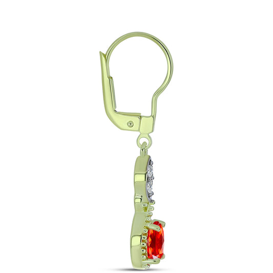 Kullatut hopeat Korvakorut Punaisella Etiopialaisella Lega Dembi Opaalilla ja Valkoisella Topaasilla