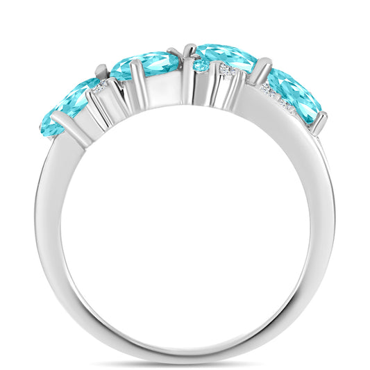 HopeaSormus Paraiban Kvartsilla ja Valkoisella Topaasilla