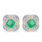 Kullatut hopeat Korvakorut Brasilian Smaragdilla ja Valkoisella Zirkonilla