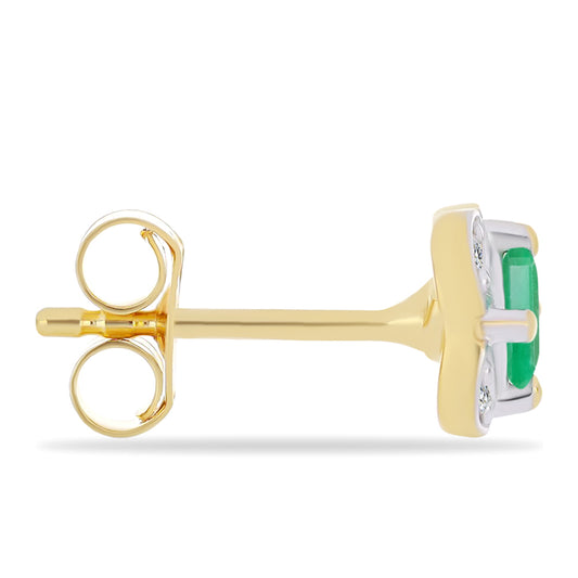 Kullatut hopeat Korvakorut Brasilian Smaragdilla ja Valkoisella Zirkonilla