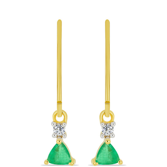 Kullatut hopeat Korvakorut Brasilian Smaragdilla ja Valkoisella Zirkonilla