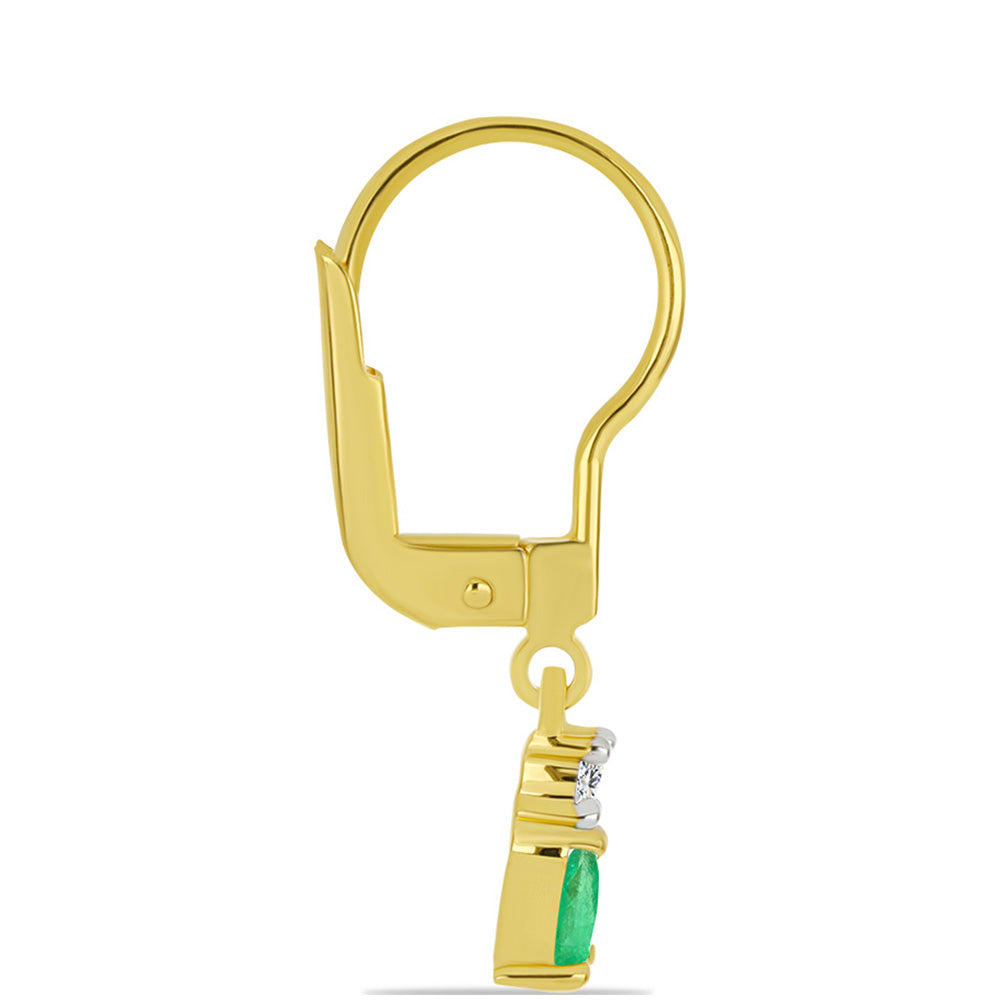 Kullatut hopeat Korvakorut Brasilian Smaragdilla ja Valkoisella Zirkonilla