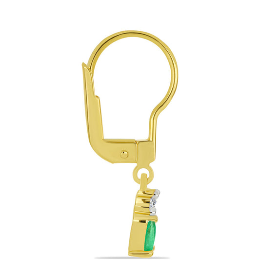 Kullatut hopeat Korvakorut Brasilian Smaragdilla ja Valkoisella Zirkonilla