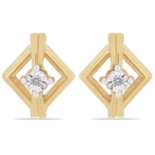 Kullatut hopeat Korvakorut Valkoisella Timantilla