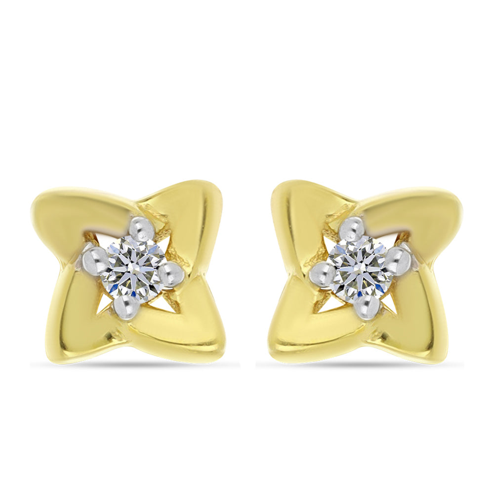 Kullatut hopeat Korvakorut Valkoisella Timantilla