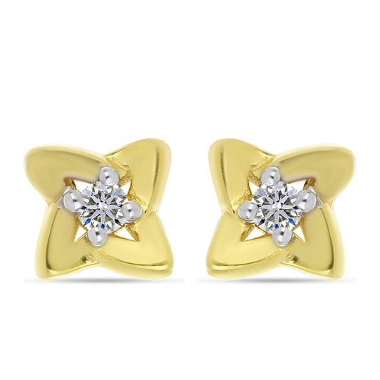 Kullatut hopeat Korvakorut Valkoisella Timantilla