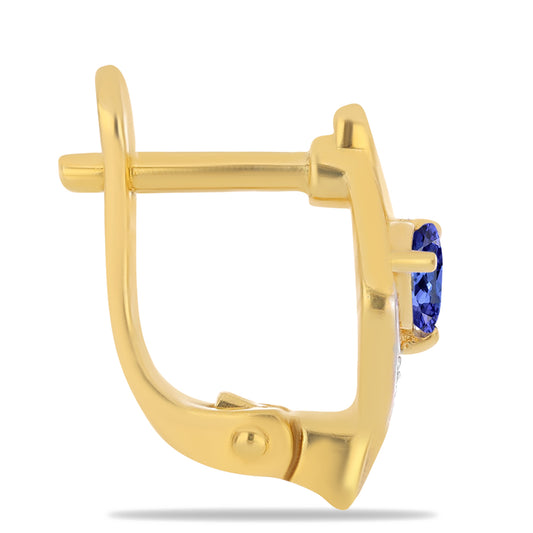 Kullatut hopeat Korvakorut Tansaniitilla ja Valkoisella Zirkonilla