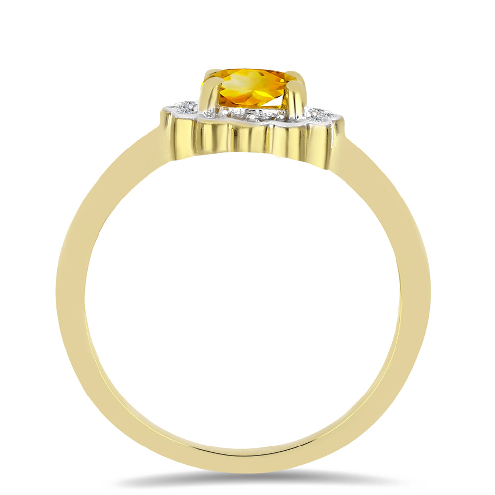 Kullattu hopeaSormus Ural Sitriinillä ja Valkoisella Zirkonilla 2 